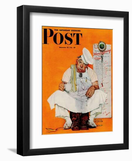 "Thanksgiving Day Blues" Saturday Evening Post Cover, November 28,1942-Norman Rockwell-Framed Giclee Print