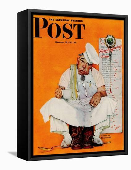 "Thanksgiving Day Blues" Saturday Evening Post Cover, November 28,1942-Norman Rockwell-Framed Stretched Canvas