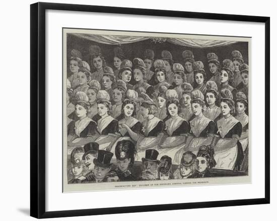 Thanksgiving Day, Children of the Foundling Hospital Viewing the Procession-null-Framed Giclee Print