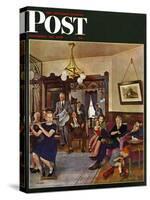 "Thanksgiving Flute Performance," Saturday Evening Post Cover, November 30, 1946-John Falter-Stretched Canvas