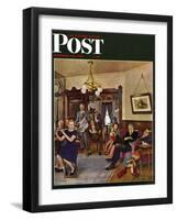 "Thanksgiving Flute Performance," Saturday Evening Post Cover, November 30, 1946-John Falter-Framed Premium Giclee Print