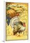 Thanksgiving Greeting, Turkey and Pumpkin-null-Framed Art Print