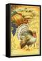 Thanksgiving Greeting, Turkey and Pumpkin-null-Framed Stretched Canvas