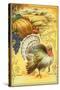 Thanksgiving Greeting, Turkey and Pumpkin-null-Stretched Canvas