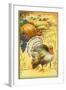 Thanksgiving Greeting, Turkey and Pumpkin-null-Framed Art Print