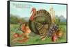 Thanksgiving Greetings, Turkey with Fruits-null-Framed Stretched Canvas