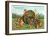 Thanksgiving Greetings, Turkey with Fruits-null-Framed Art Print