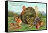 Thanksgiving Greetings, Turkey with Fruits-null-Framed Stretched Canvas