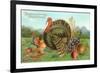 Thanksgiving Greetings, Turkey with Fruits-null-Framed Art Print