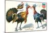 Thanksgiving Greetings, Turkeys in Hats-null-Mounted Art Print