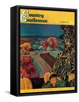 "Thanksgiving Harvest at Night," Country Gentleman Cover, November 1, 1945-Francis Chase-Framed Stretched Canvas