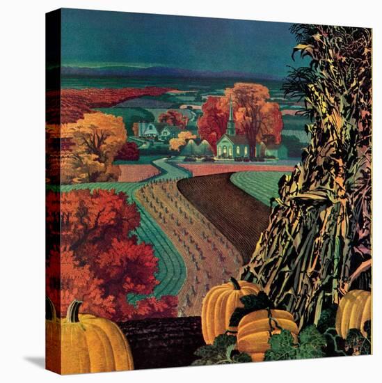 "Thanksgiving Harvest at Night,"November 1, 1945-Francis Chase-Stretched Canvas