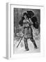 Thanksgiving Hunter with A Turkey-null-Framed Giclee Print