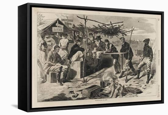 Thanksgiving in Camp, Published by Harper's Weekly, November 29, 1862-Winslow Homer-Framed Stretched Canvas