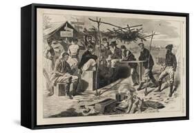 Thanksgiving in Camp, Published by Harper's Weekly, November 29, 1862-Winslow Homer-Framed Stretched Canvas