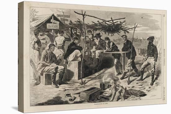 Thanksgiving in Camp, Published by Harper's Weekly, November 29, 1862-Winslow Homer-Stretched Canvas