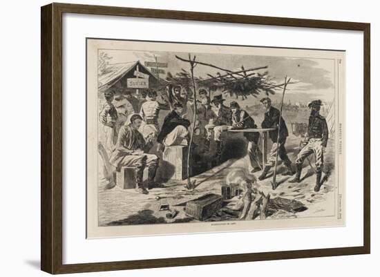 Thanksgiving in Camp, Published by Harper's Weekly, November 29, 1862-Winslow Homer-Framed Giclee Print