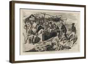 Thanksgiving in Camp, Published by Harper's Weekly, November 29, 1862-Winslow Homer-Framed Giclee Print