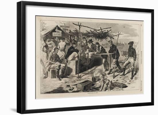 Thanksgiving in Camp, Published by Harper's Weekly, November 29, 1862-Winslow Homer-Framed Giclee Print