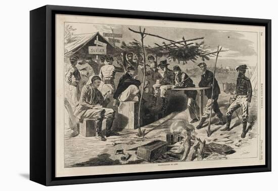 Thanksgiving in Camp, Published by Harper's Weekly, November 29, 1862-Winslow Homer-Framed Stretched Canvas