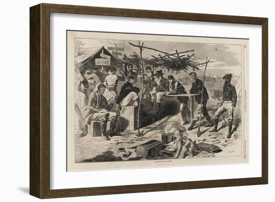 Thanksgiving in Camp, Published by Harper's Weekly, November 29, 1862-Winslow Homer-Framed Giclee Print