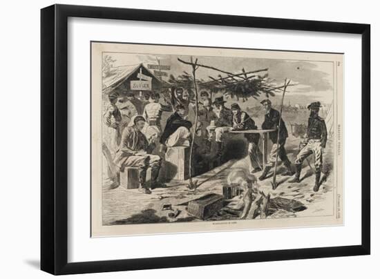 Thanksgiving in Camp, Published by Harper's Weekly, November 29, 1862-Winslow Homer-Framed Giclee Print