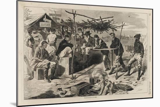 Thanksgiving in Camp, Published by Harper's Weekly, November 29, 1862-Winslow Homer-Mounted Giclee Print