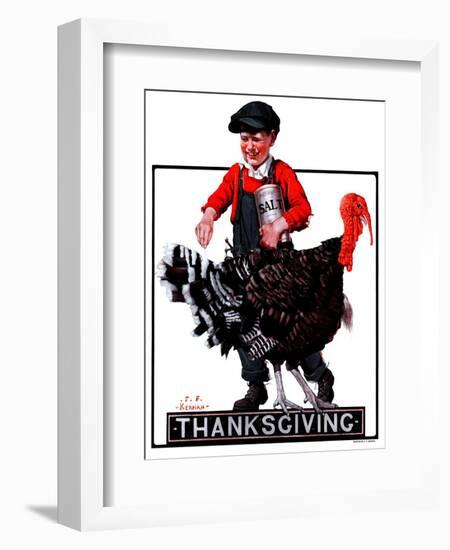 "Thanksgiving,"November 24, 1923-J.F. Kernan-Framed Giclee Print