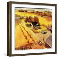 "Thanksgiving on the Farm", November 26, 1955-John Clymer-Framed Premium Giclee Print