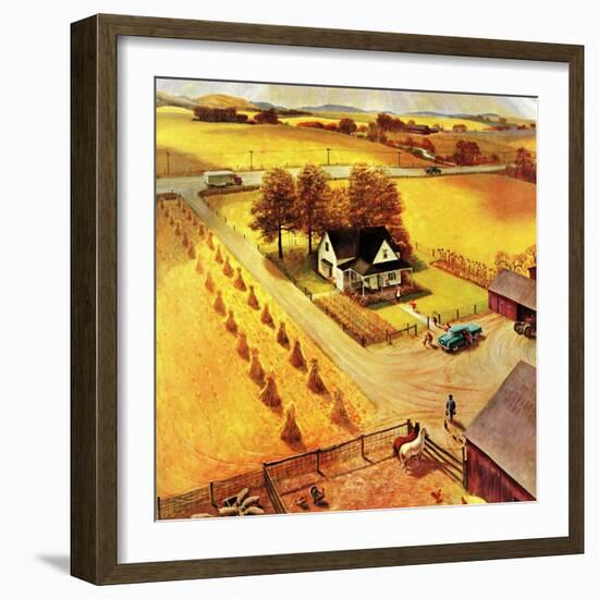 "Thanksgiving on the Farm", November 26, 1955-John Clymer-Framed Premium Giclee Print