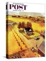 "Thanksgiving on the Farm" Saturday Evening Post Cover, November 26, 1955-John Clymer-Stretched Canvas