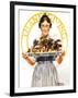 Thanksgiving (or Woman Holding Platter with Turkey)-Norman Rockwell-Framed Giclee Print