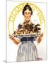 Thanksgiving (or Woman Holding Platter with Turkey)-Norman Rockwell-Mounted Giclee Print