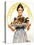 Thanksgiving (or Woman Holding Platter with Turkey)-Norman Rockwell-Stretched Canvas