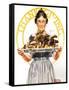 Thanksgiving (or Woman Holding Platter with Turkey)-Norman Rockwell-Framed Stretched Canvas