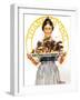 Thanksgiving (or Woman Holding Platter with Turkey)-Norman Rockwell-Framed Giclee Print