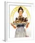 Thanksgiving (or Woman Holding Platter with Turkey)-Norman Rockwell-Framed Giclee Print