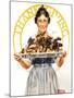 Thanksgiving (or Woman Holding Platter with Turkey)-Norman Rockwell-Mounted Giclee Print