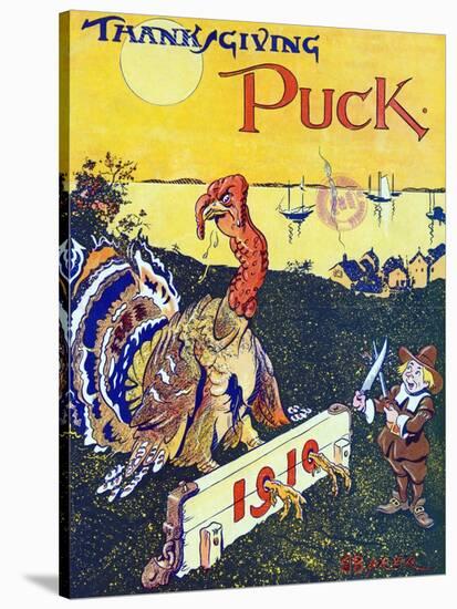 Thanksgiving Puck 1910-Brynat Baker-Stretched Canvas