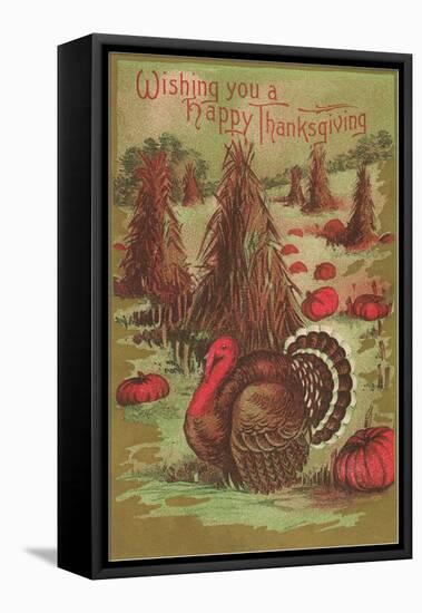 Thanksgiving Turkey and Corn Sheaves-null-Framed Stretched Canvas