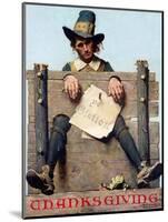 Thanksgiving-Ye Glutton (or Pilgrim in Stockade)-Norman Rockwell-Mounted Giclee Print