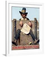 Thanksgiving-Ye Glutton (or Pilgrim in Stockade)-Norman Rockwell-Framed Giclee Print