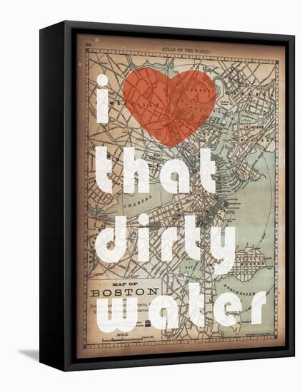 That Dirty Water - 1890, Boston, Massachusetts Map-null-Framed Stretched Canvas