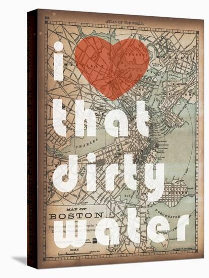 That Dirty Water - 1890, Boston, Massachusetts Map-null-Stretched Canvas