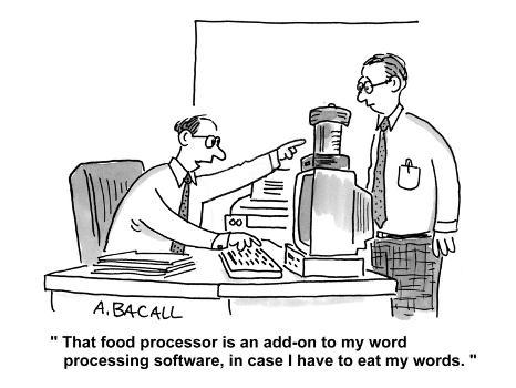 '"That food processor is an add-on to my word processing software, in case - Giclee Print - Aaron Bacall AllPosters.com