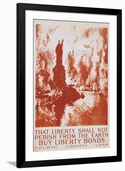 That Liberty Shall Not Perish from the Earth - Buy Liberty Bonds Poster-Joseph Pennell-Framed Giclee Print