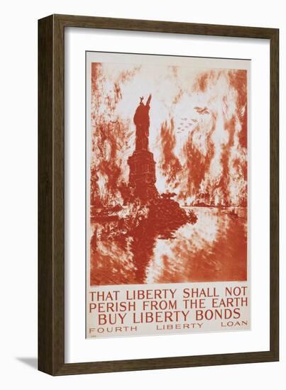 That Liberty Shall Not Perish from the Earth - Buy Liberty Bonds Poster-Joseph Pennell-Framed Giclee Print