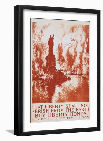 That Liberty Shall Not Perish from the Earth - Buy Liberty Bonds Poster-Joseph Pennell-Framed Giclee Print