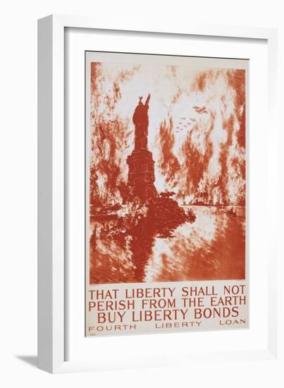 That Liberty Shall Not Perish from the Earth - Buy Liberty Bonds Poster-Joseph Pennell-Framed Giclee Print