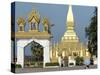 That Luang Stupa, Largest in Laos, Built 1566 by King Setthathirat, Vientiane, Laos, Southeast Asia-De Mann Jean-Pierre-Stretched Canvas